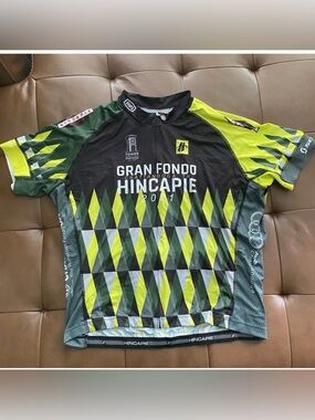 Hincapie Gran Fondo Cycling Jersey - Black & Neon Yellow EUC
